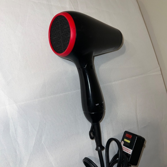 CHI Tech Travel Ceramic Hair Dryer Collapsible Black Red Model GF8230 Blue Light - Picture 7 of 8